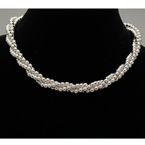 Sterling silver twisted ball necklace. Weighs about 35 grams. Stamped 925 Italy.